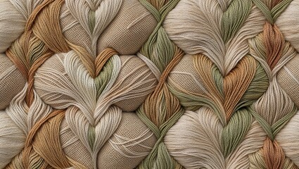 Textured hearts pattern in neutral earthy tones