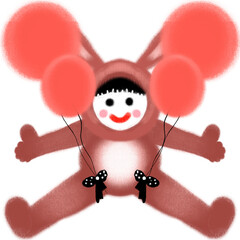 Obraz premium Happy girl ,Happy kid cartoon doodle collection, cartoon characterscollection, cartoon characters