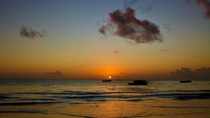 African sunrise over the Indian Ocean