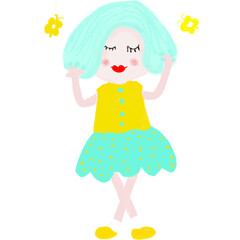 Happy girl ,Happy kid cartoon doodle collection, cartoon characterscollection, cartoon characters