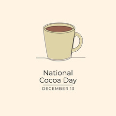 National Cocoa Day vector design template good for celebration usage. National Cocoa Day design. continuous line drawing. eps 10.