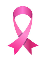 Pink Awareness Ribbon Isolated on White Background - Vector Graphic for Breast Cancer Awareness and Support