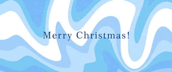 Blue abstract winter wavy background for invitation, flyer, banner and poster. Christmas vector illustration with snow. Snowy background with waves and swirl pattern. Snowfall. Blizzard. Holiday.