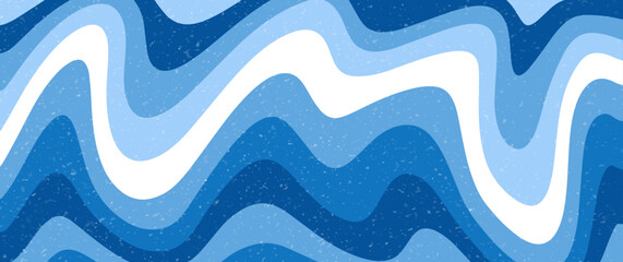 Blue abstract winter wavy background for invitation, flyer, banner and poster. Christmas vector illustration with snow. Snowy background with waves and swirl pattern. Snowfall. Blizzard. Holiday.