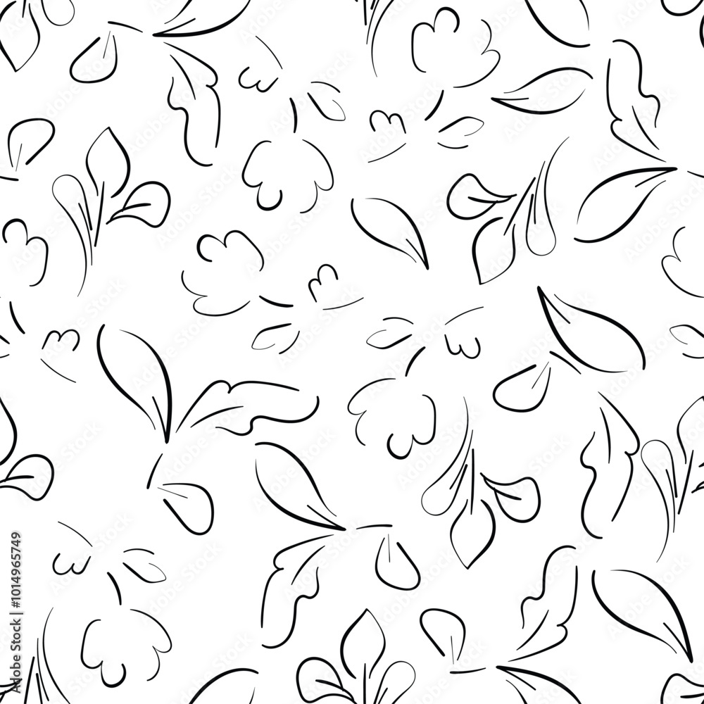 Fototapete seamless pattern branches with leaves. design beautiful print with leaves for textile vector.