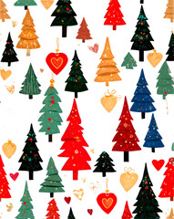 Obraz premium Festive Christmas tree adorned with colorful decorations