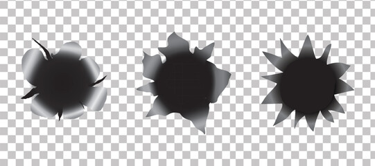 Realistic gunshot crack holes on a metal surface, perfect for digital and print designs.
