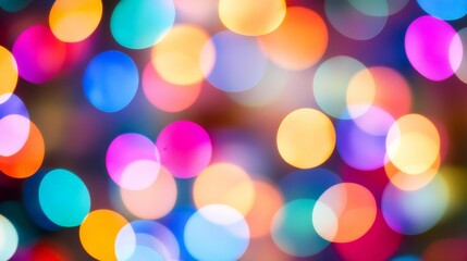 Vibrant Bokeh Lights Background with Colorful Circles