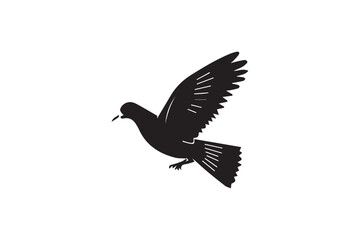 Silhouette of a Flying Bird in Minimalist Black Design, Vector Illustration, Adobe Illustrator Artwork