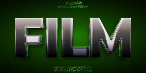 Film Vector Text Effect Editable Alphabet Cinema Social Movie