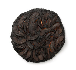 Top view of burnt apple cake