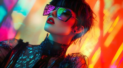 Fototapeta premium Fashionable Portrait of person in fancy Cosplay cloth