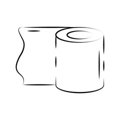 Vector toilet paper icon editable on a white background.