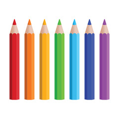 A set of colored pencils. Pencil set in rainbow colors.