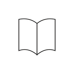 Simple vector icon of textbooks and open paper signs for school line graphics for education
