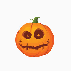a halloween pumpkin character on white back