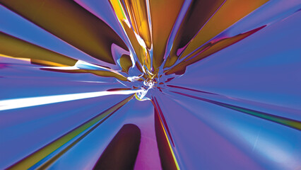 Abstract gradient background of colored radial lines. Multicolored rays similar to a tunnel. Futuristic background for presentation design. Vector illustration.