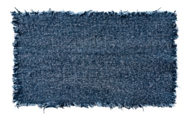 Piece of torn denim on a white background. Denim texture