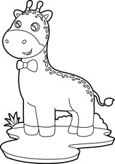 Giraffe Bow tie Animal Vector Graphic Art Illustration