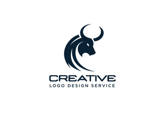 Abstract Bull Design or red bull head logo