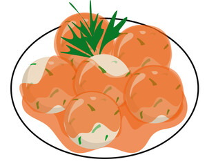 Cilok Indonesian food Illustration. Iftar food. Takjil. Indonesian street food.