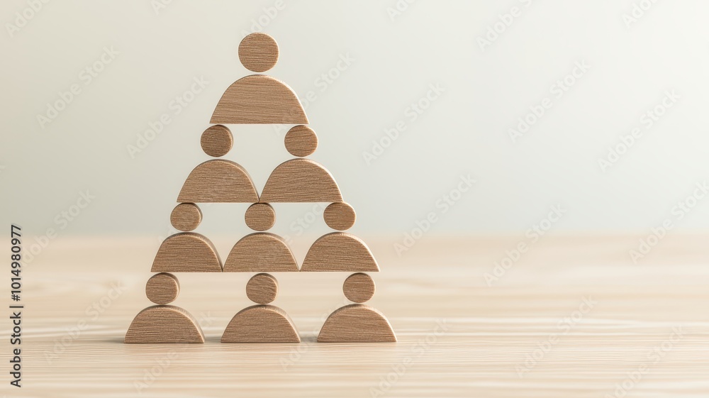 Poster business hierarchy chart with workflow automation concept