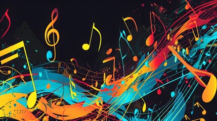 Obraz premium Simple vector art of music notes