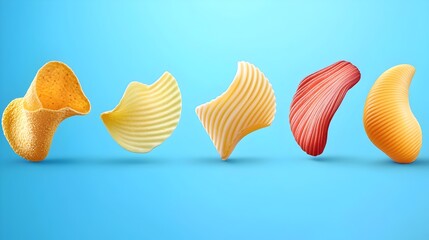 Assortment of Crispy Savory Potato Chips in Various Flavors and Packaging
