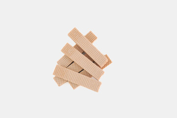 A stack of wafers with a white background