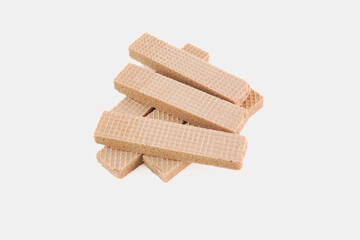 A stack of wafers with a white background