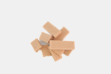 A stack of wafers with a white background