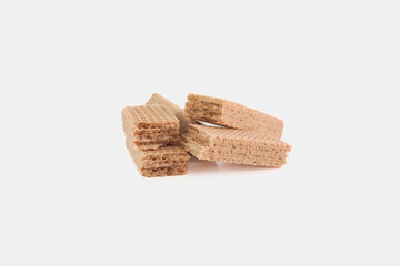 A stack of wafers with a white background