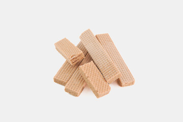 A stack of wafers with a white background