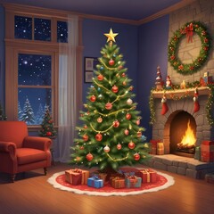 christmas tree with gifts