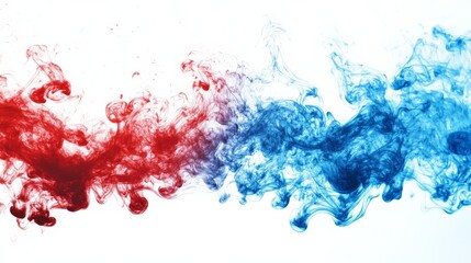 Vibrant Swirling Colors of Red and Blue Abstract Smoke Design