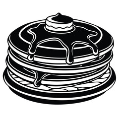 Pancake Stack Vector silhouette.