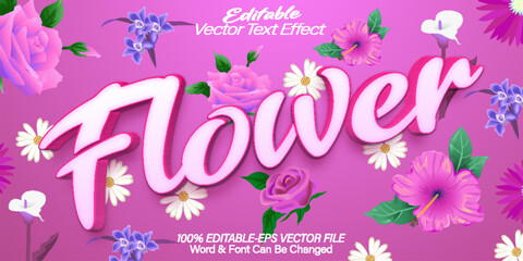 Flower Vector Text Effect Editable Alphabet Floral Spring Botanic