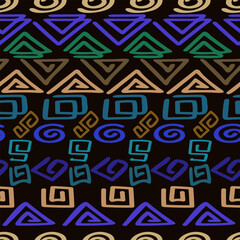 Ethnic boho seamless pattern. Patchwork texture. Weaving. Traditional ornament. Tribal pattern. Folk motif. Can be used for wallpaper, textile, wrapping, web page background.