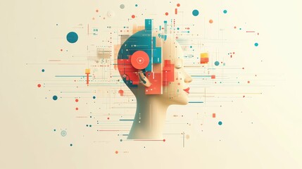 Futuristic customer segmentation with data-driven visuals and engaging design, on a muted beige background