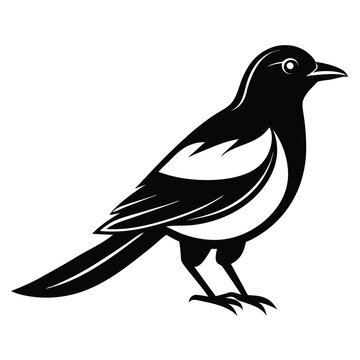 recommend clip art: Professional simple  elegant stone magpie silhouette design