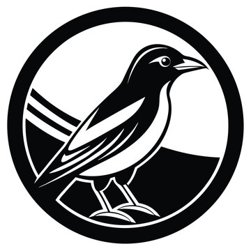 recommend clip art: Professional simple  elegant stone magpie silhouette design