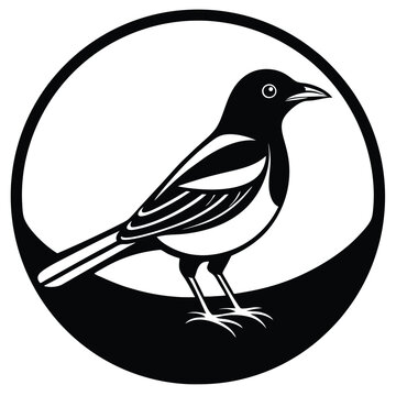 recommend clip art: Professional simple  elegant stone magpie silhouette design