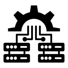 Obraz premium Database Management Glyph Icon