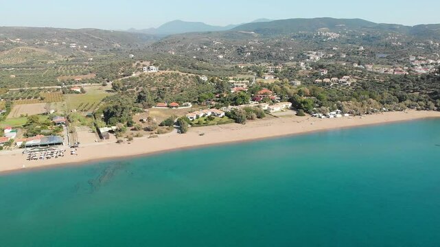 Finikounta beach and fishing village in Messinia, Greece