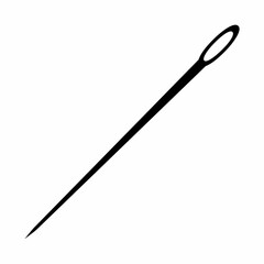 Sewing needle silhouette. Flat image