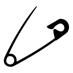 Safety pin icon silhouette. Vector image