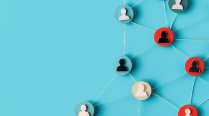 Diverse Networking Connections, a vibrant collection of varied names and backgrounds showcasing a flourishing network, ample space for promotional messaging and engagement opportunities