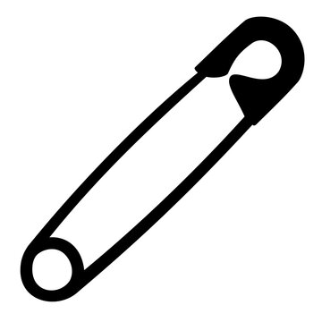 recommend clip art: Safety pin icon silhouette. Vector image