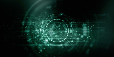 2d illustration Abstract futuristic electronic circuit technology background