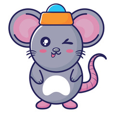 cute little mouse with cap
